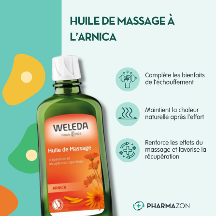 Retrouvez l'huile de massage à l'arnica Weleda sur votre parapharmacie Pharmazon.fr