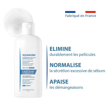 Retrouvez le shampoing Ducray Squanorm Pellicules grasses