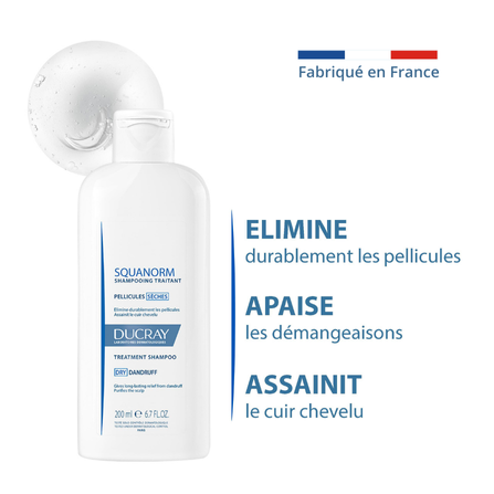 Retrouvez le shampoing Ducray Squanorm pellicules sèches sur Pharmazon.fr