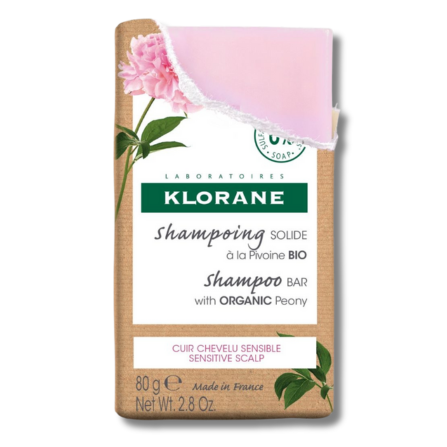 Le shampoing solide de Klorane, pour cuir chevelu sensible