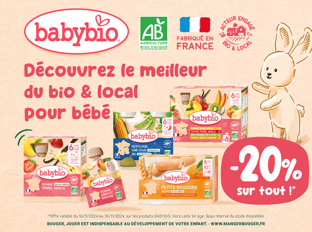 Découvrez le meilleur du bio & local pour bébé : -20% sur Babybio