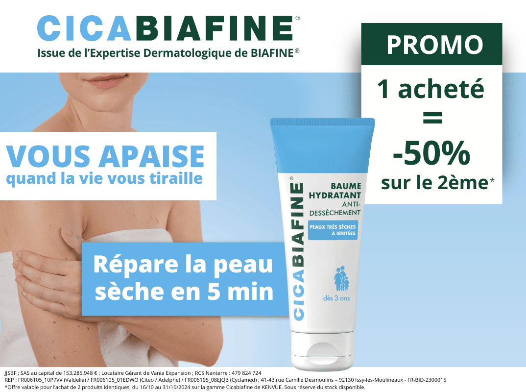 cicabiafine pour apaiser la peau sèche, actuellement en promotion