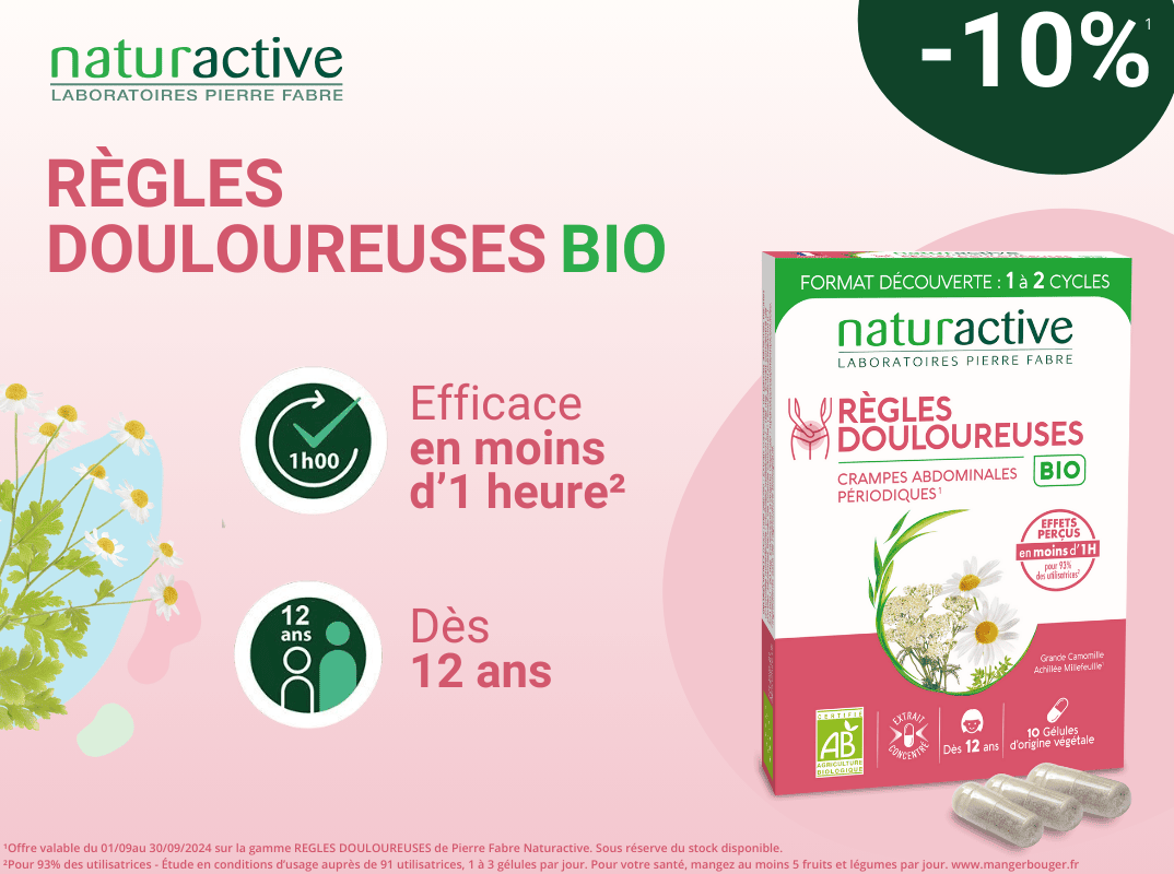 Règles douloureuses bio de NATURACTIVE pour soulager rapidement les douleurs 