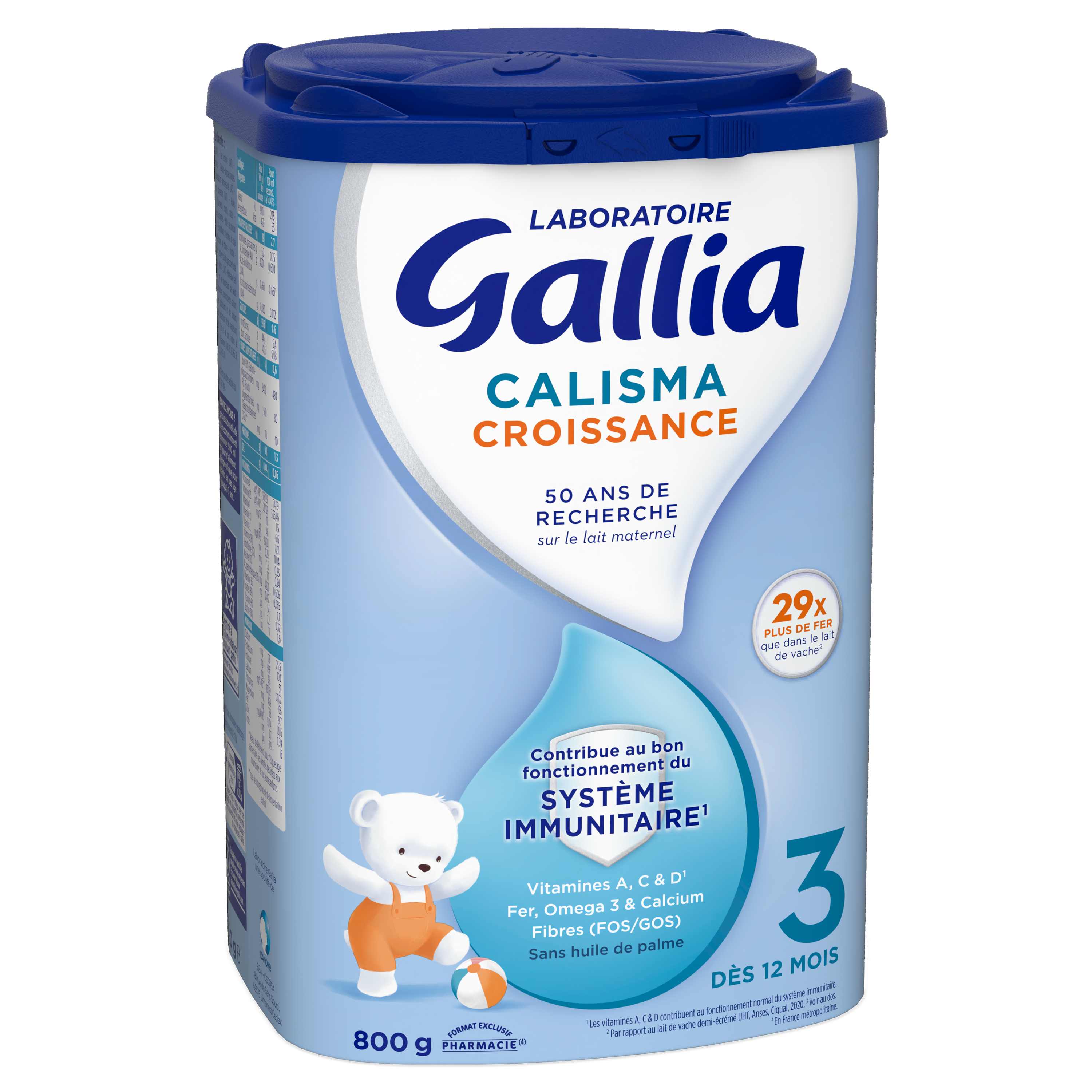 Gallia - Lait en Poudre Croissance 3 (900g) - Calisma Dès 12 Mois