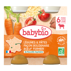 Légumes et Pâtes façon bolognaise Bœuf fermier de Nouvelle-Aquitaine 2x200g