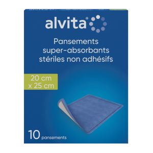 Pansements super absorbants stériles non adhésifs 20x25cm Boite de 10