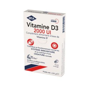 Vitamine D3 2000UI Boite de 30 films orodispersibles 